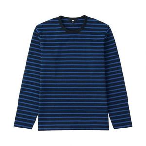 Uniqlo washed striped long sleeve tee